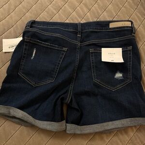 Dark denim high waisted cello shorts
